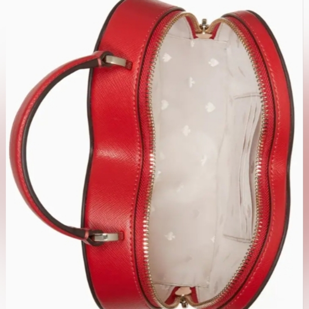 KATE SPADE HEART CROSSBODY PURSE "LOVE SHACK" RED SAFFIANO - NEW! SO BEAUTIFUL! - Picture 4 of 5